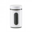 Boîte de cuisine design métal blanc et verre Zeller 900 ml