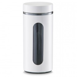 Zeller Design-Küchendose aus weißem Metall und Glas 1200 ml