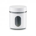 Bocal de cuisine design métal blanc et verre Zeller 600 ml