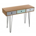 table d entree 3 tiroirs multicolores design en bois et metal noir versa cosenza