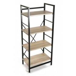 Schwarzes Metall-Holzregal 4 Tier Versa 