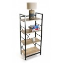 etagere metal noir bois 4 niveaux versa 20880011