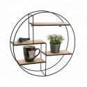 etagere murale ronde metal noir bois mdf versa 20850021