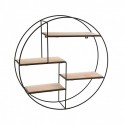 etagere murale ronde metal noir bois mdf versa 20850021