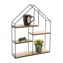 etagere murale en forme de maison metal et bois versa 20850022