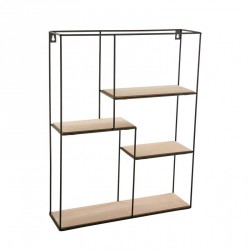 etagere murale graphique metal noir et bois mdf vera 20850020