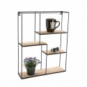 etagere murale graphique metal noir et bois mdf vera 20850020