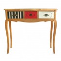 Console baroque en bois 3 tiroirs multicolores Versa Carp