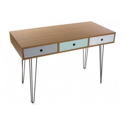Schreibtischtisch im skandinavischen Design mit 3 mehrfarbigen Schubladen Versa Cose