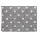 tapis chambre enfant gris etoiles blanches coton lorena canals 120 x 160 cm