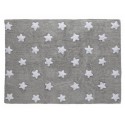 Tapis chambre enfant gris étoiles blanches coton Lorena Canals 120 x 160 cm