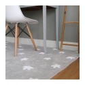 tapis chambre enfant gris etoiles blanches coton lorena canals 120 x 160 cm