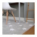 Tapis chambre enfant gris étoiles blanches coton Lorena Canals 120 x 160 cm