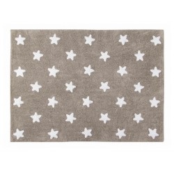 Kinderteppich Sterne beige weiß aus Baumwolle Lorena Canals