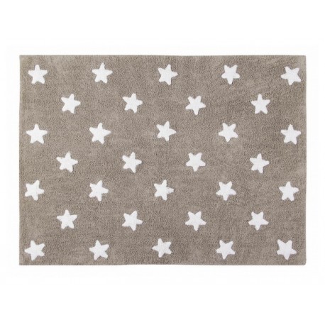 Tapis enfant étoiles beige blanc coton Lorena Canals 120 x 160 cm