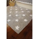 Tapis chambre enfant gris étoiles blanches coton Lorena Canals 120 x 160 cm