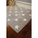 tapis chambre enfant gris etoiles blanches coton lorena canals 120 x 160 cm