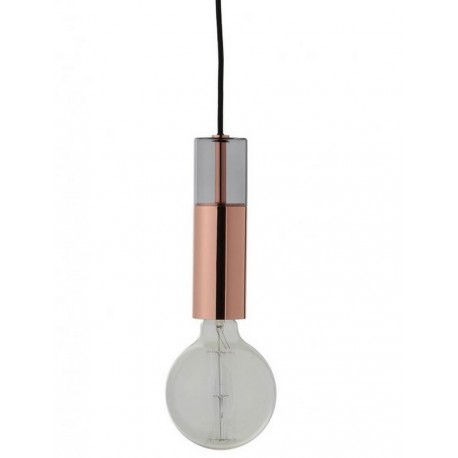 Suspension design métal cuivré et verre fumé Frandsen Freja 