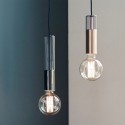 Suspension design métal cuivré et verre fumé Frandsen Freja 