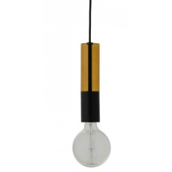 Suspension épurée ampoule en verre ambré et métal noir Frandsen Freja