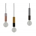 suspension epuree ampoule en verre ambre et metal noir frandsen freja