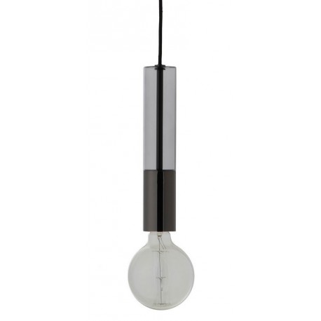 suspension design frandsen freja metal chrome noir et verre fume