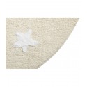 tapis enfant coton rond beige etoiles blanches lavable en machine lorena canals d 140 cm