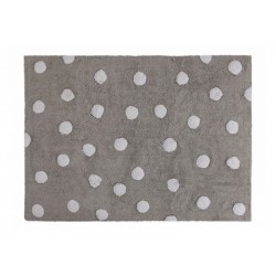 Tapis enfant rectangulaire gris points blancs Lorena Canals