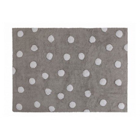 Tapis enfant rectangulaire gris points blancs Lorena Canals 120 x 160 cm
