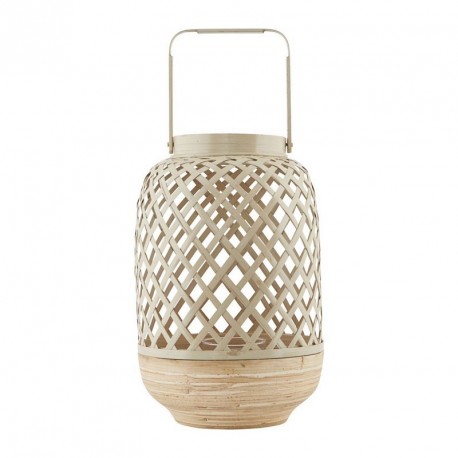 Lanterne décoration scandinave bois de bambou House Doctor Breeze beige