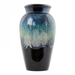 vase ceramique house doctor antique reflets vert noir h 35 cm