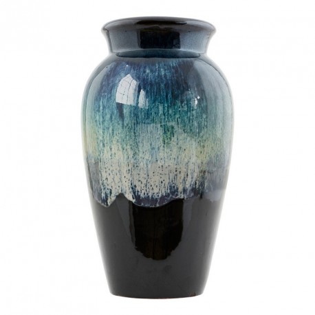vase ceramique house doctor antique reflets vert noir h 35 cm