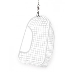 Fauteuil suspendu HK Living blanc rotin