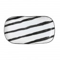 plat rectangulaire porcelaine noir et blanc hk living stripes 25 x 13.5 cm