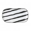 Plat rectangulaire porcelaine noir et blanc HK Living Stripes 25 x 13.5 cm