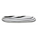 plat rectangulaire porcelaine noir et blanc hk living stripes 25 x 13.5 cm