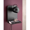 applique murale liseuse avec tablette et port usb metal noir frandsen ball