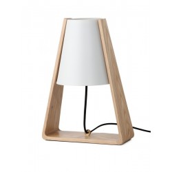 lampe de table epuree bois metal blanc bend frandsen