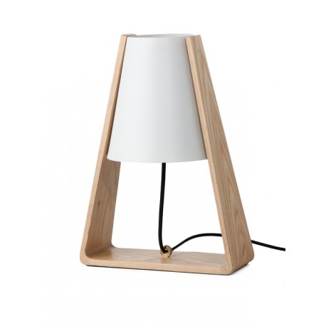 Lampe de table épurée bois métal blanc Bend Frandsen