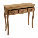 Table console d'entrée bois 3 tiroirs rétro vintage Versa Rian
