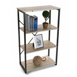 etagere de bureau a poser structure metal noir et bois 4 niveaux versa 20880067