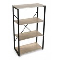 Etagère de bureau à poser structure métal noir et bois 4 niveaux Versa