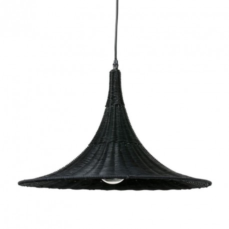 Suspension en osier tressé noir HK Living Trumpet D 50 cm