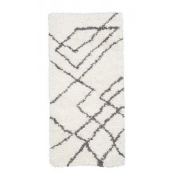 tapis scandinave blanc noir laine coton house doctor ribas 90 x 200 cm