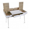 Bureau d'ordinateur rangement câbles bois mdf et bois blanc Versa