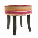 Tabouret rond tissu patchwork fleuri Versa