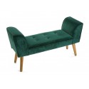 banquette bout de lit baroque capitonnee velours vert versa mosa l 91 cm