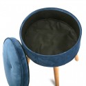 tabouret rond coffre velours bleu versa mosa