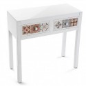 console d entree blanche 2 tiroirs motif oriental versa marrakech