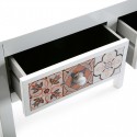 console d entree blanche 2 tiroirs motif oriental versa marrakech